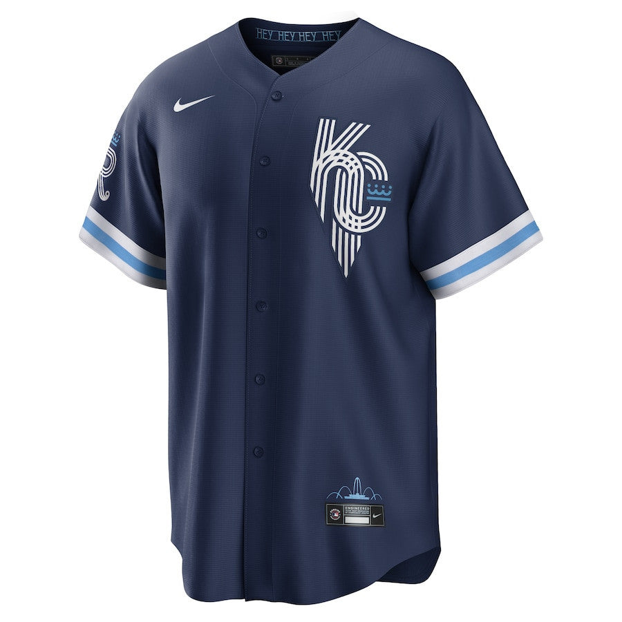 Hunter Dozier 17 Kansas City Royals City Connect Player Men Jersey - Navy