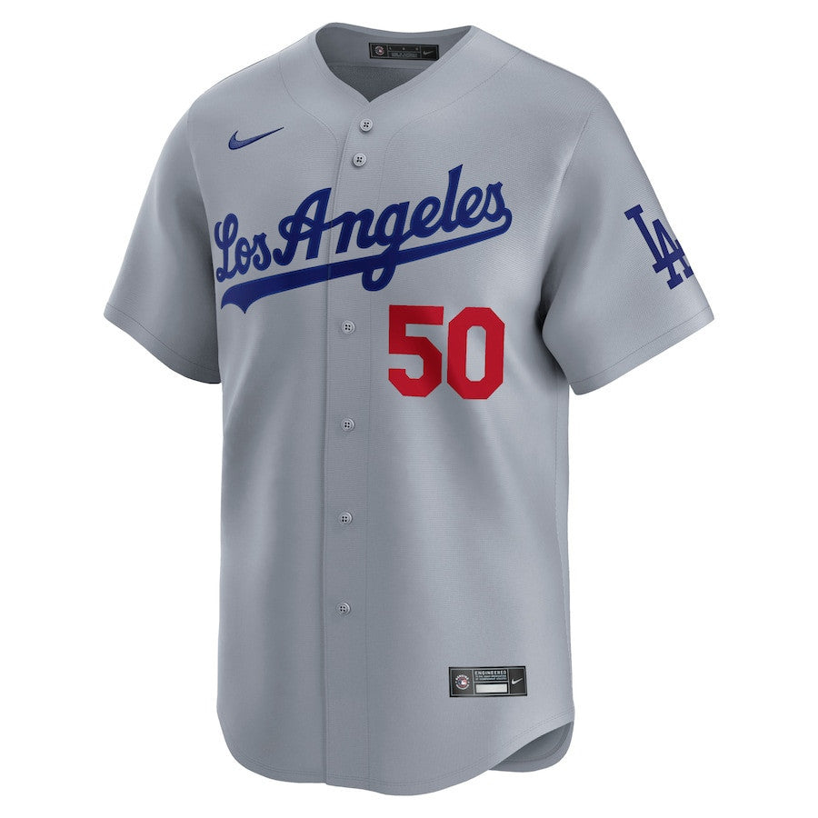 Mookie Betts 50 Los Angeles Dodgers Away Limited Player Men Jersey - Gray