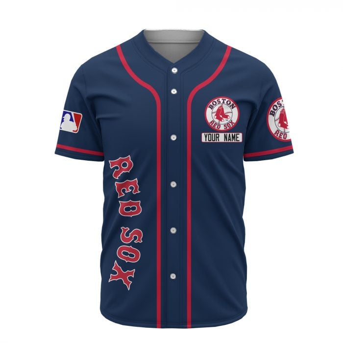 Boston Red Sox Custom Name Baseball Jersey - Navy