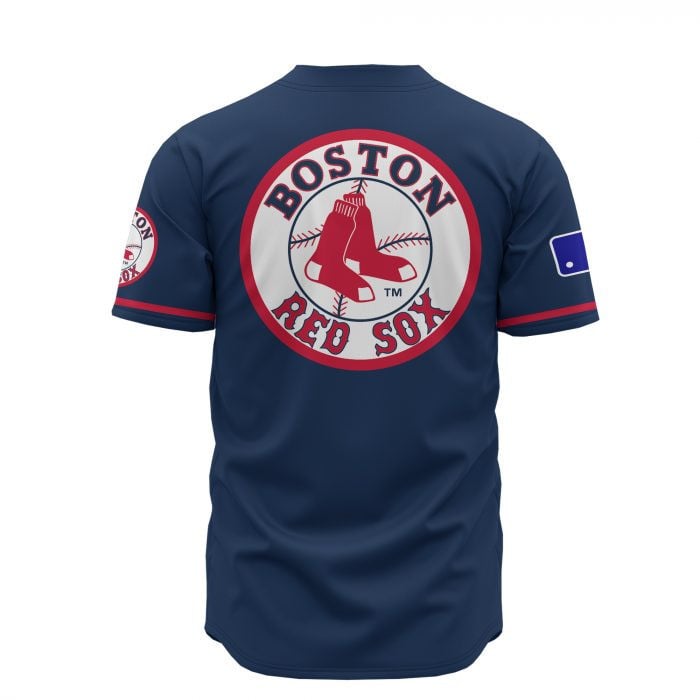 Boston Red Sox Custom Name Baseball Jersey - Navy