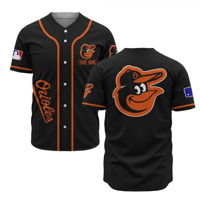 Baltimore Orioles Custom Name Baseball Jersey - Black