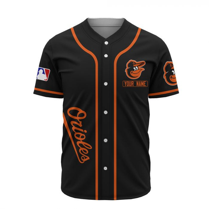 Baltimore Orioles Custom Name Baseball Jersey - Black