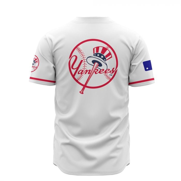 New York Yankees Custom Name Baseball Jersey - White