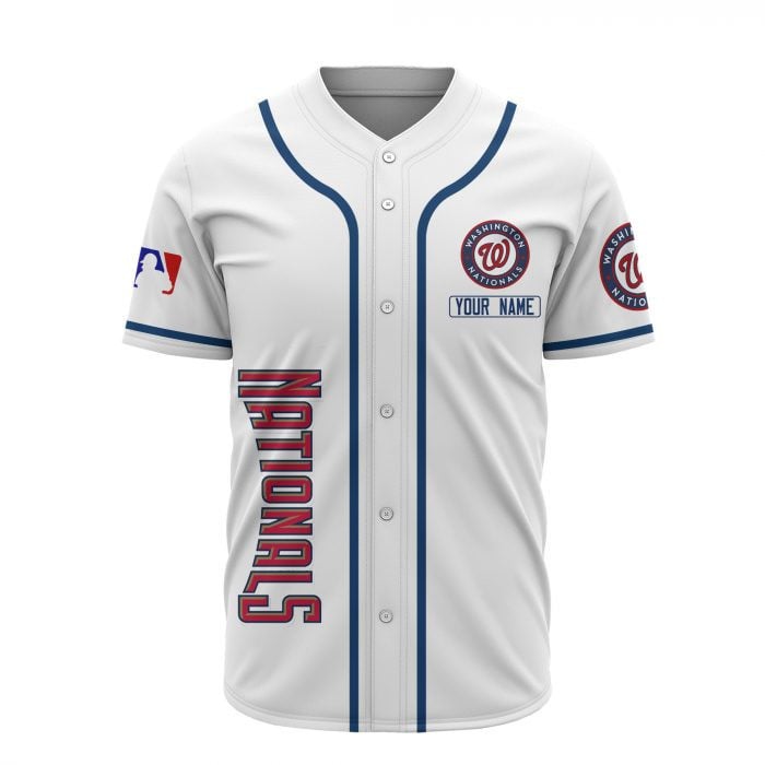 Washington Nationals Custom Name Baseball Jersey - White