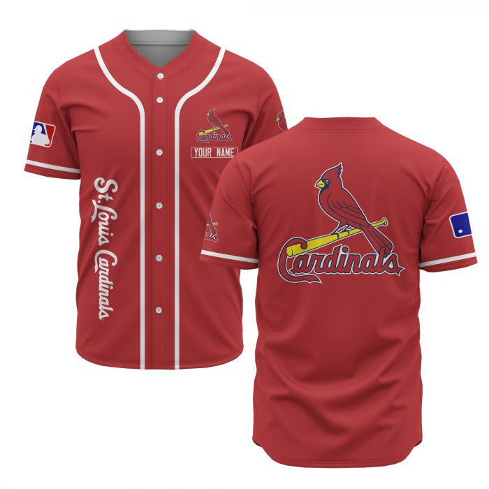 St. Louis Cardinals Custom Name Baseball Jersey - Red