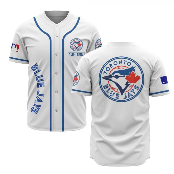 Toronto Blue Jays Custom Name Baseball Jersey - White