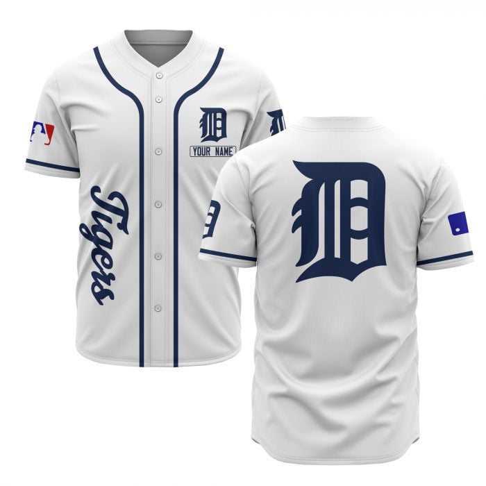 Detroit Tigers Custom Name Baseball Jersey - White