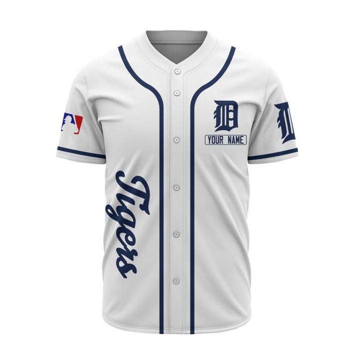 Detroit Tigers Custom Name Baseball Jersey - White