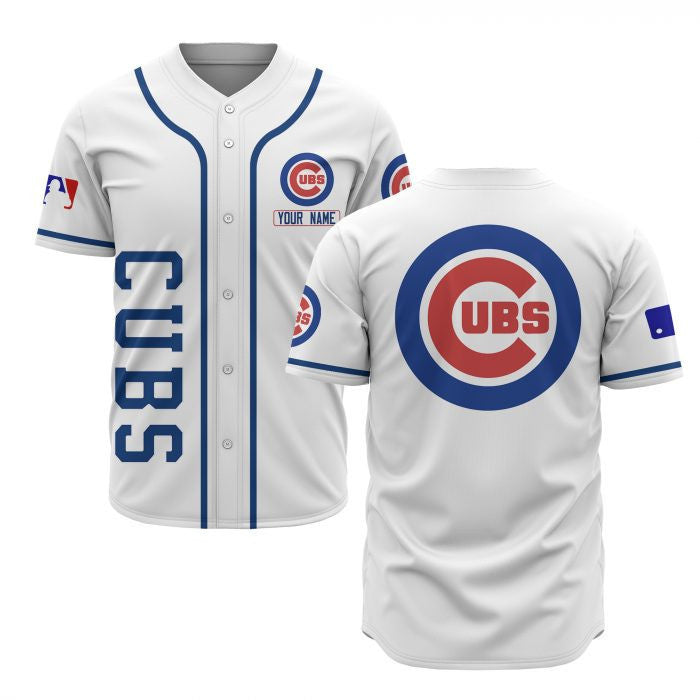 Chicago Cubs Custom Name Baseball Jersey - White