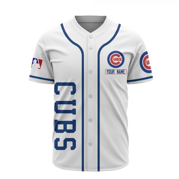 Chicago Cubs Custom Name Baseball Jersey - White