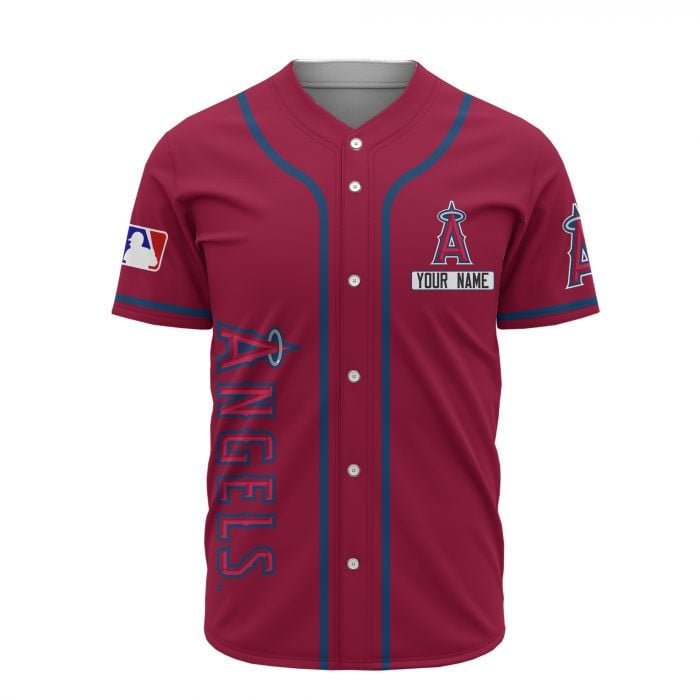Los Angeles Angels Custom Name Baseball Jersey - Red
