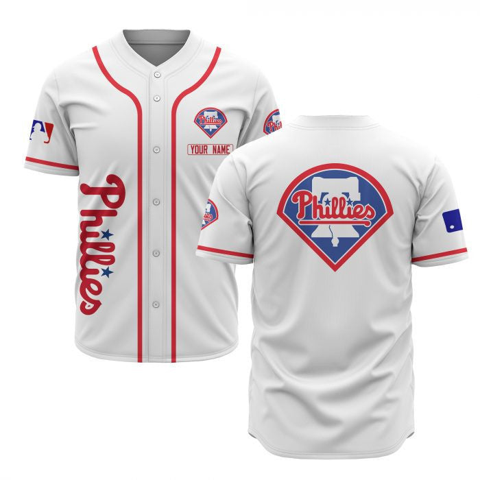 Philadelphia Phillies Custom Name Baseball Jersey - White