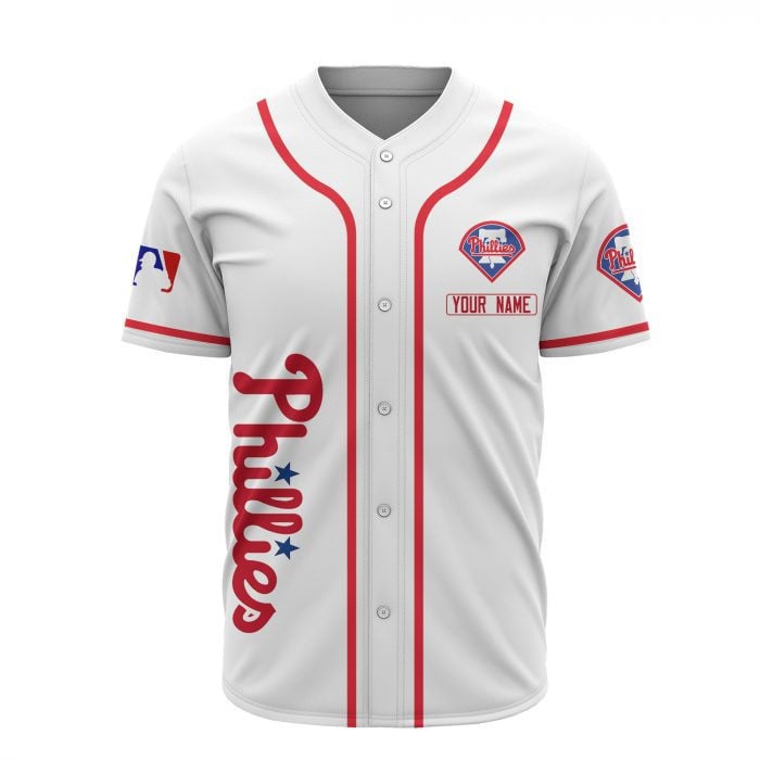 Philadelphia Phillies Custom Name Baseball Jersey - White