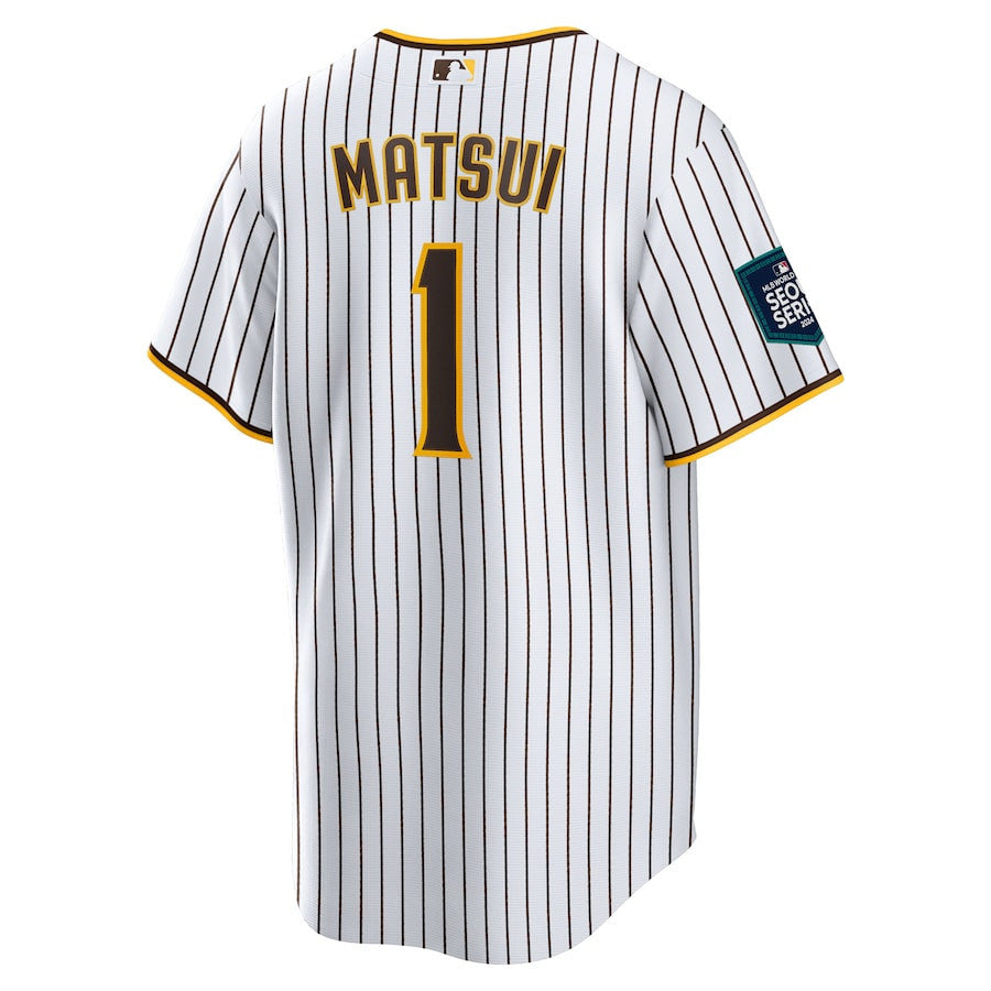 Yuki Matsui 1 San Diego Padres 2024 MLB World Tour Seoul Series Home Player Men Jersey - White