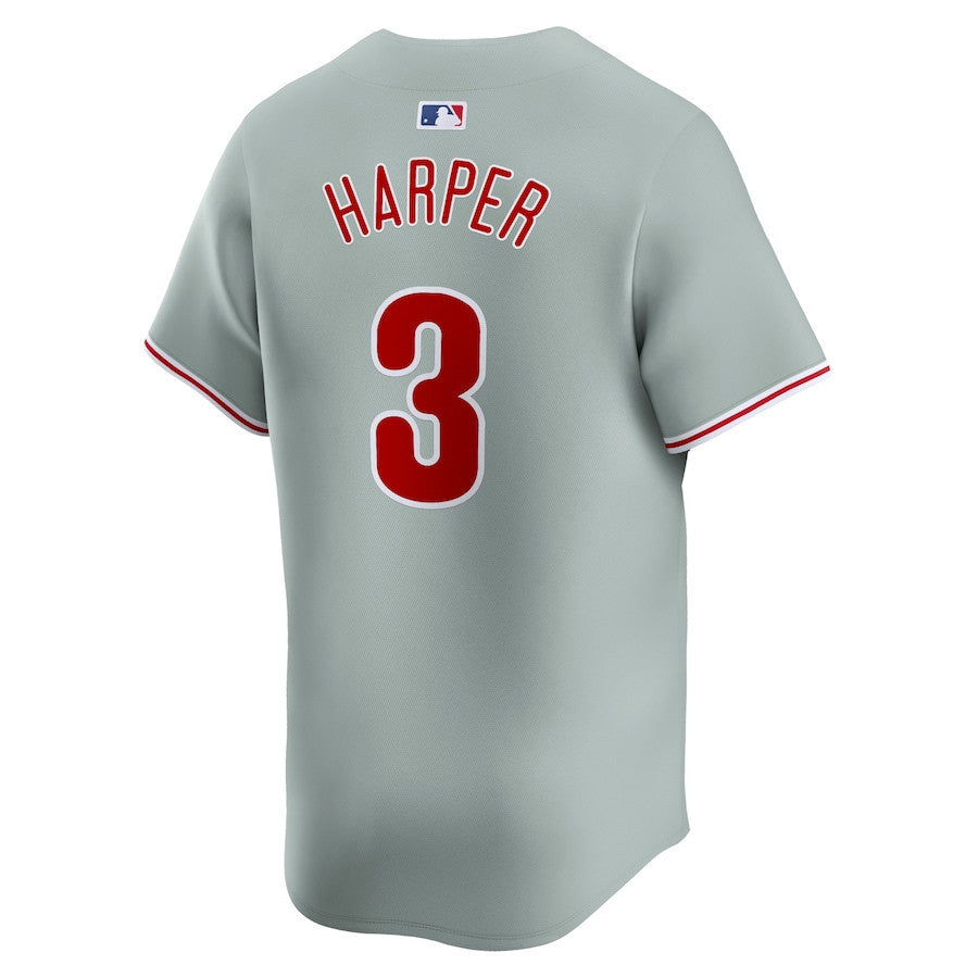 Bryce Harper 3 Philadelphia Phillies Away Limited Player Men Jersey - Gray