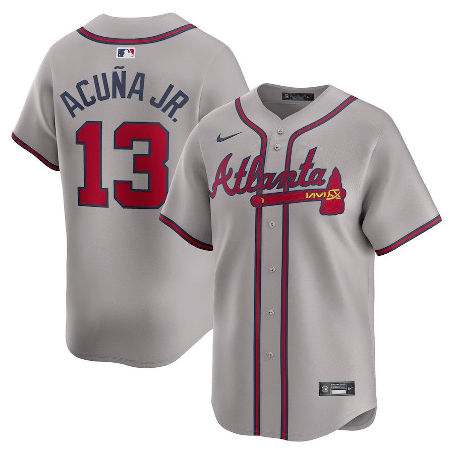 Ronald Acuña Jr. 13 Atlanta Braves Away Limited Player Men Jersey - Gray