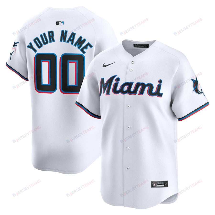 Miami Marlins Home Limited Custom YOUTH Jersey - White