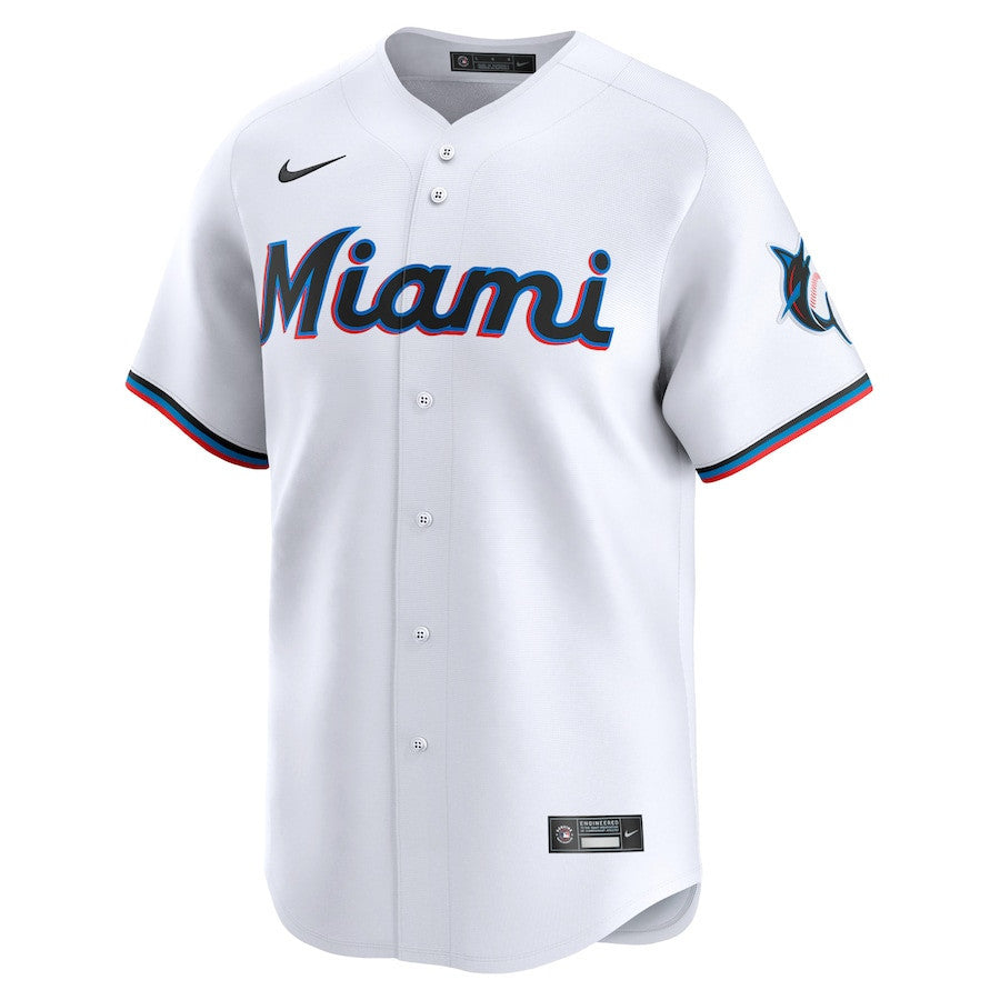 Miami Marlins Home Limited Custom YOUTH Jersey - White