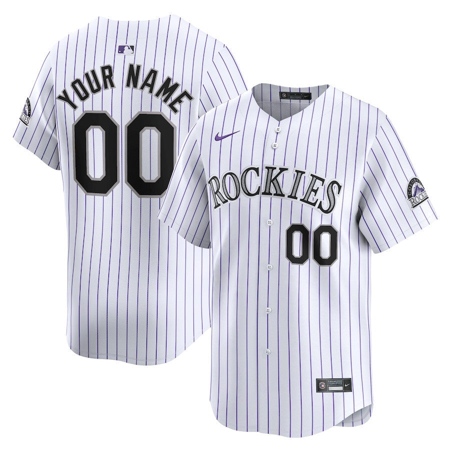 Colorado Rockies Home Limited Custom YOUTH Jersey - White