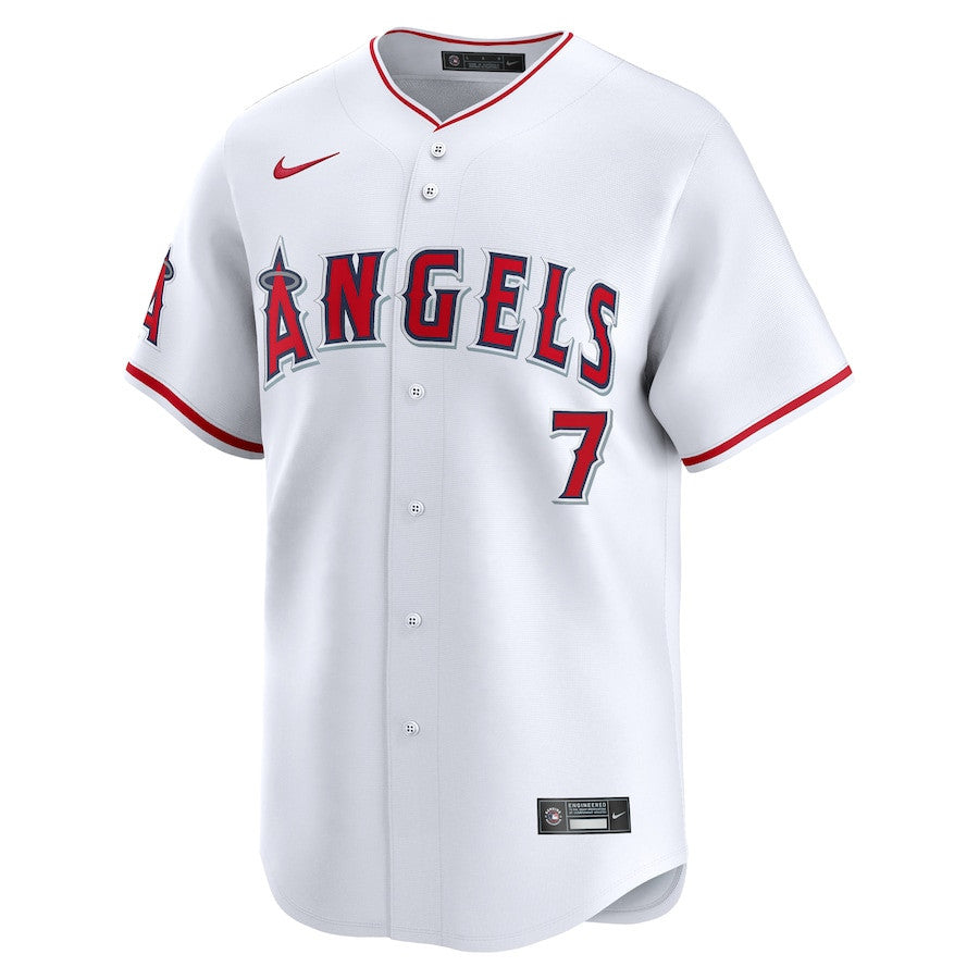 Jo Adell 7 Los Angeles Angels Home Limited Men Jersey - White