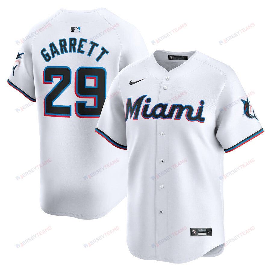 Braxton Garrett 29 Miami Marlins Home Limited Player Men Jersey - White
