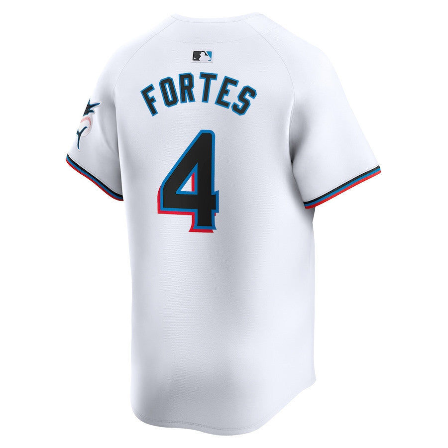 Nick Fortes 4 Miami Marlins Home Limited Player Men Jersey - White
