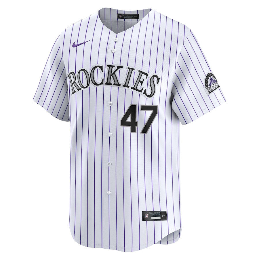 Cal Quantrill 47 Colorado Rockies Home Limited Player Men Jersey - White