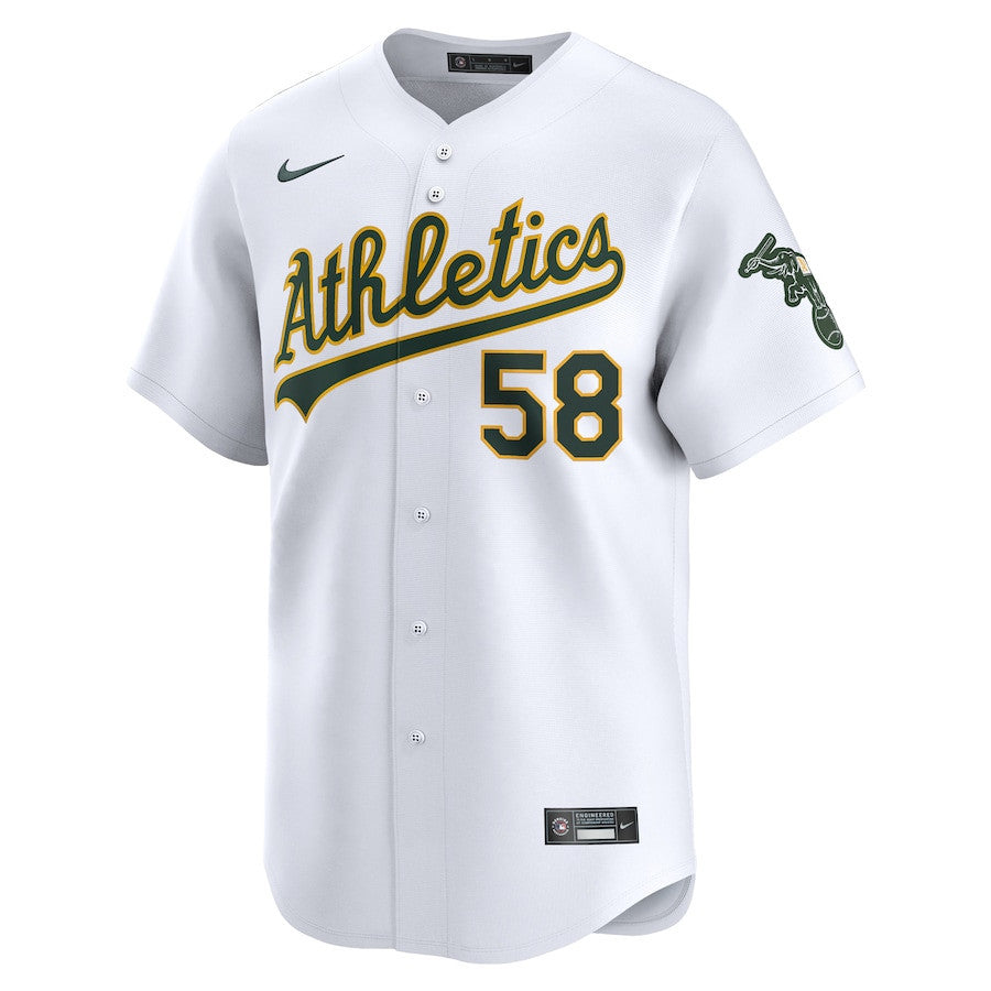 Paul Blackburn 58 Oakland Athletics Home Limited Player Men Jersey - White