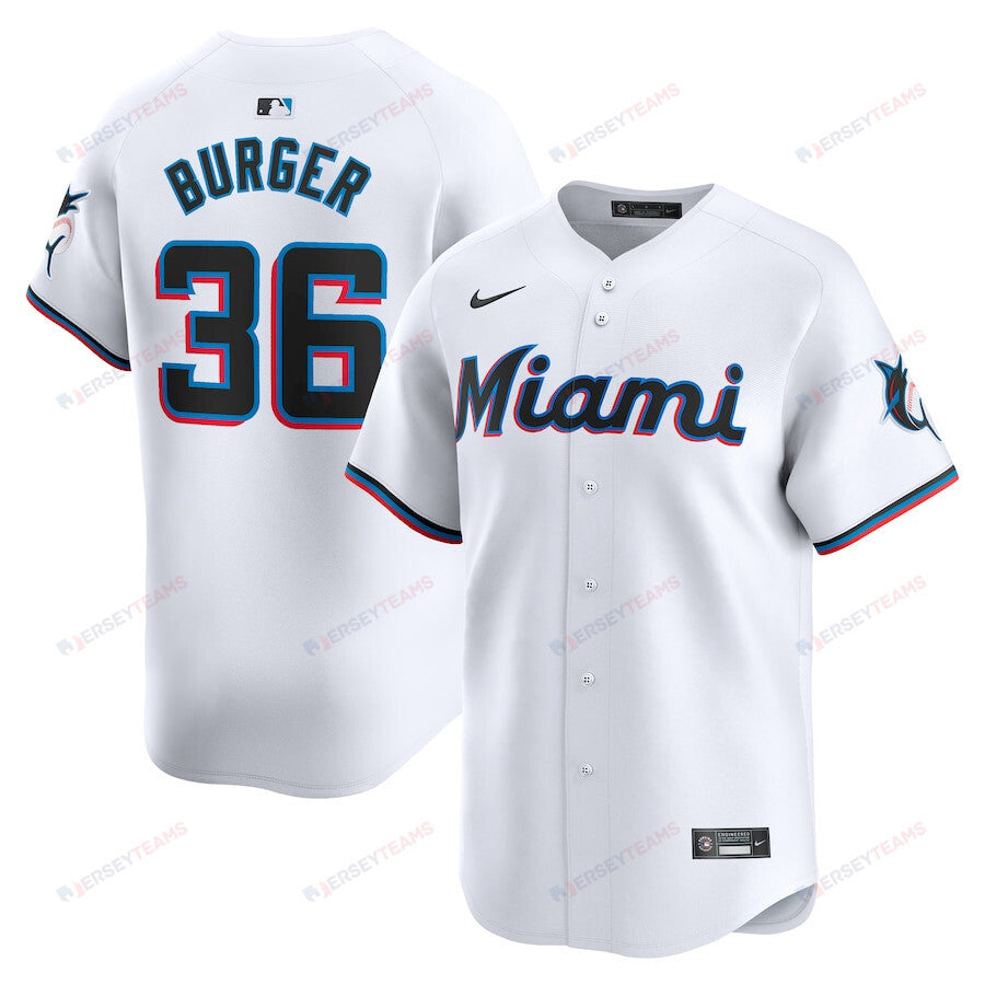 Jake Burger 36 Miami Marlins Home Limited Player Men Jersey - White