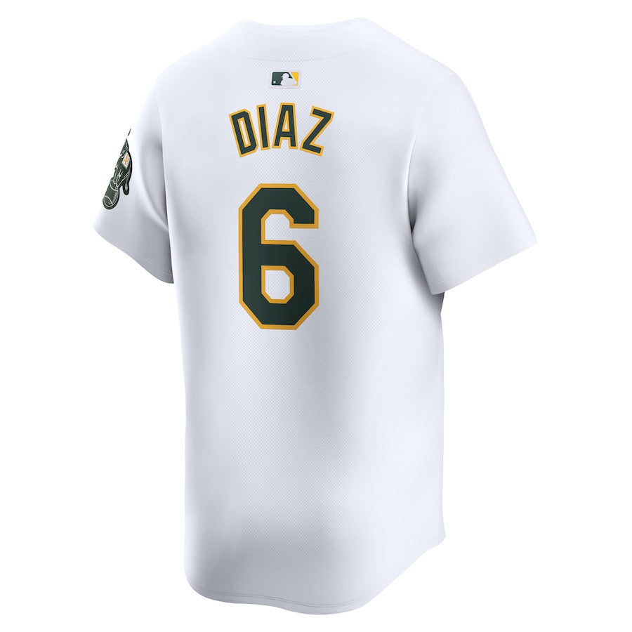 Jordan Diaz 6 Oakland Athletics Home Limited Player Men Jersey - White
