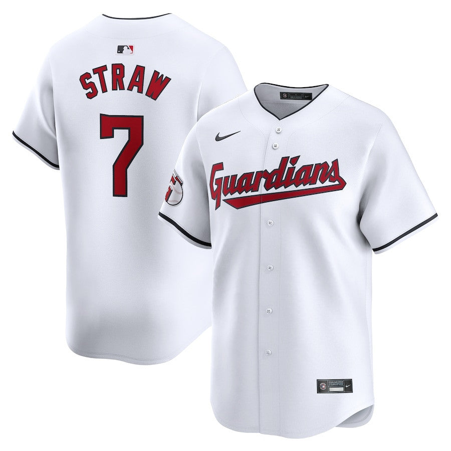 Myles Straw 7 Cleveland Guardians Home Limited Player Men Jersey - White