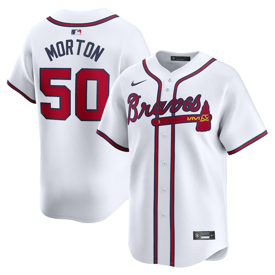 Charlie Morton 50 Atlanta Braves Home Limited Player Men Jersey - White