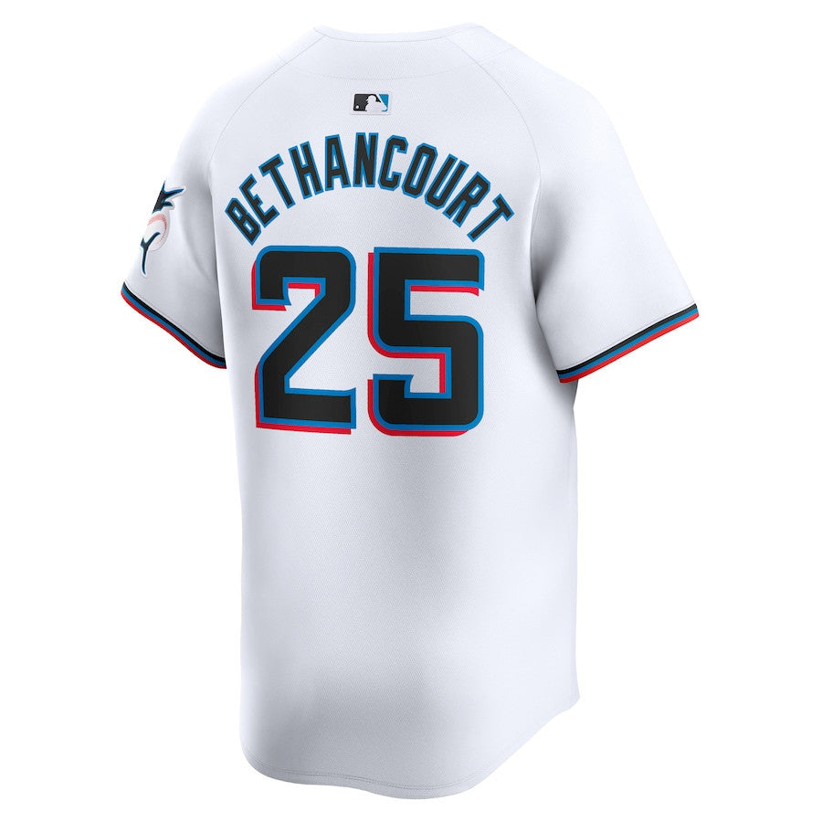 Christian Bethancourt 25 Miami Marlins Home Limited Player Men Jersey - White