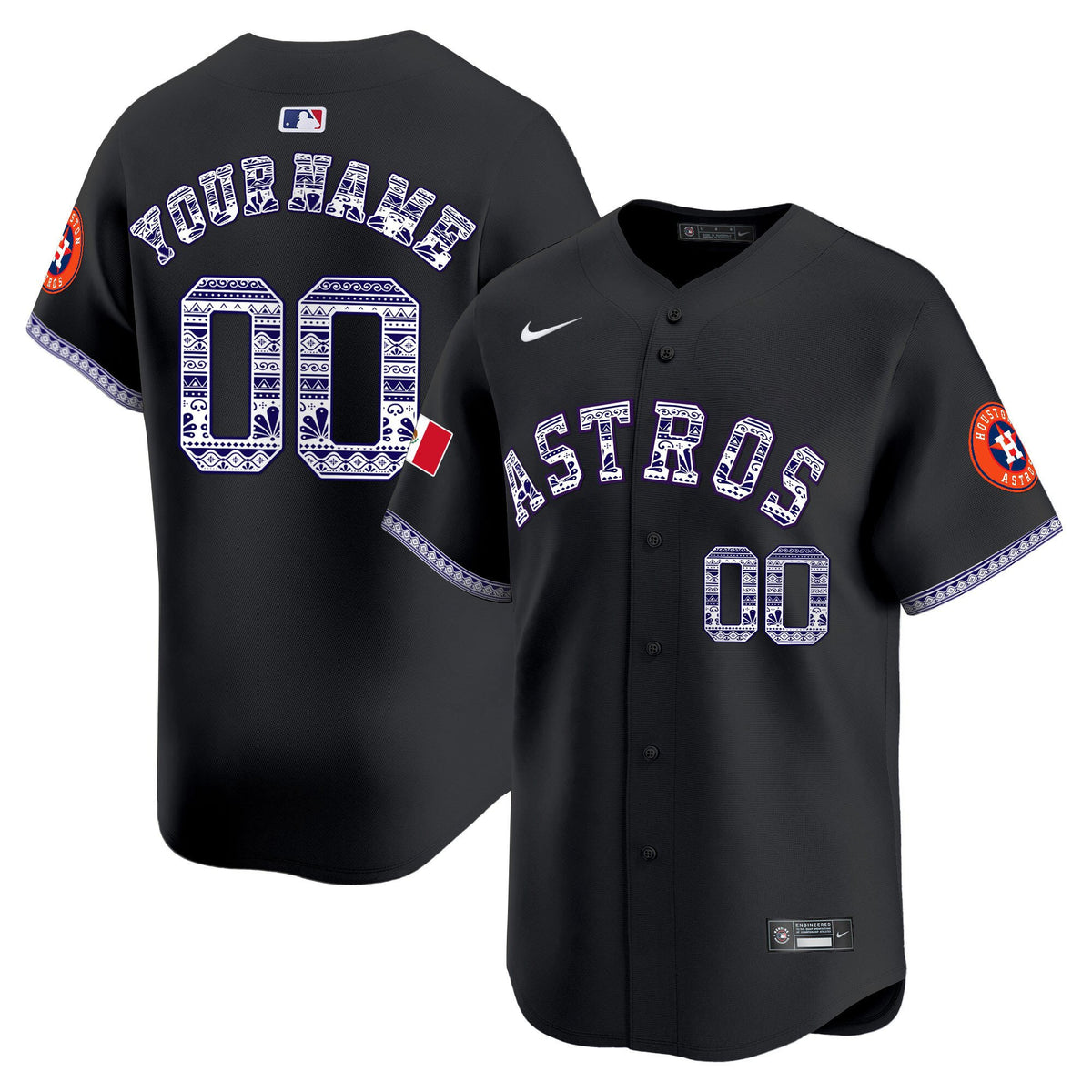 Houston Astros Mexico Custom Men Jersey - Black