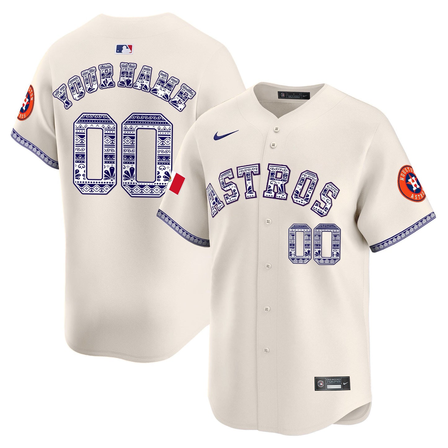 Houston Astros Mexico Custom Men Jersey - Cream