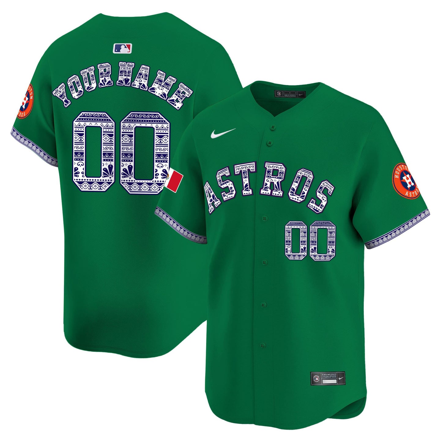 Houston Astros Mexico Custom Men Jersey - Green