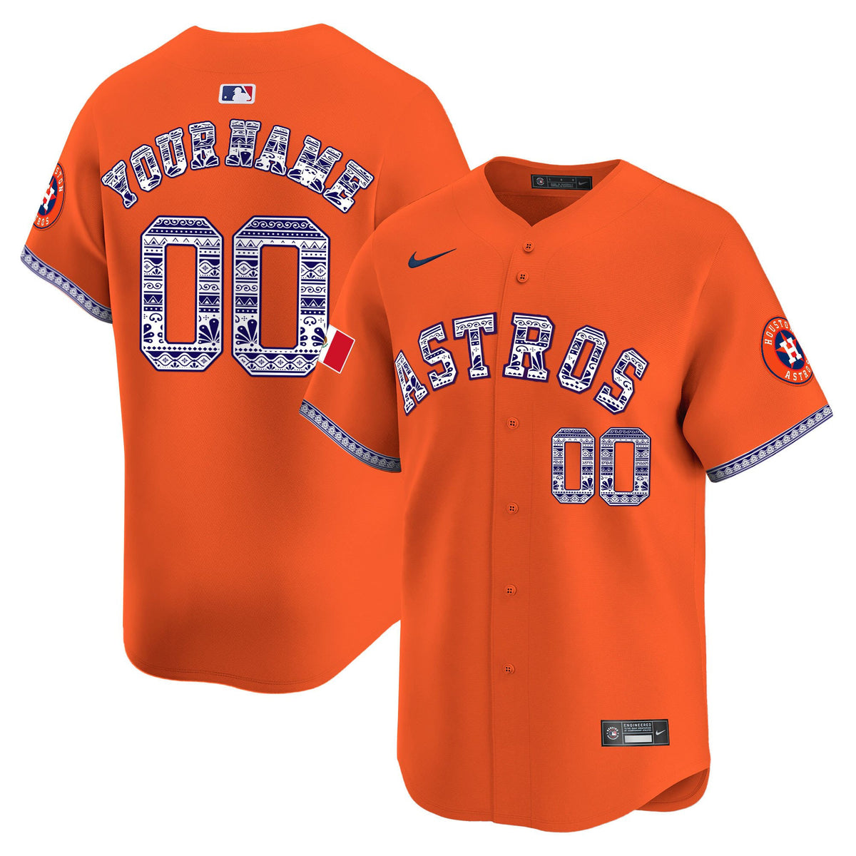 Houston Astros Mexico Custom Men Jersey - Orange