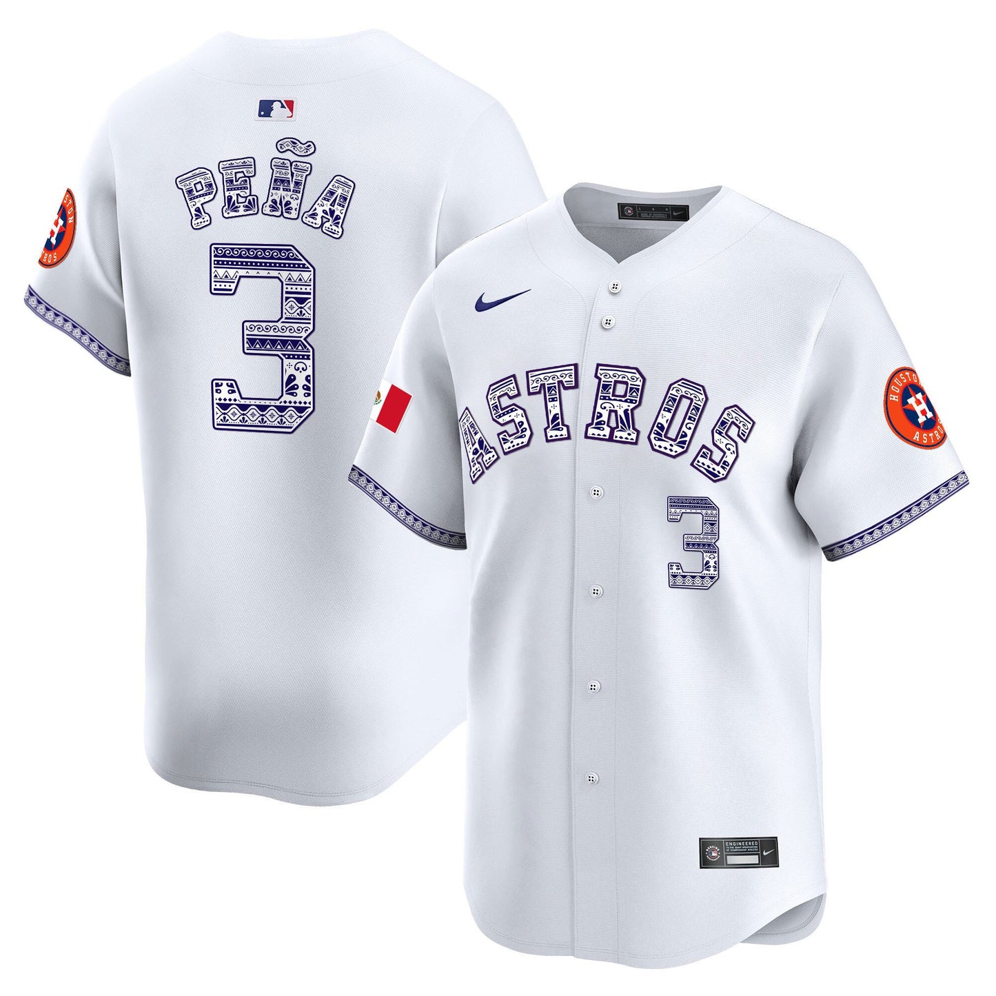 Jeremy Pena 3 Houston Astros Mexico Men Jersey - White