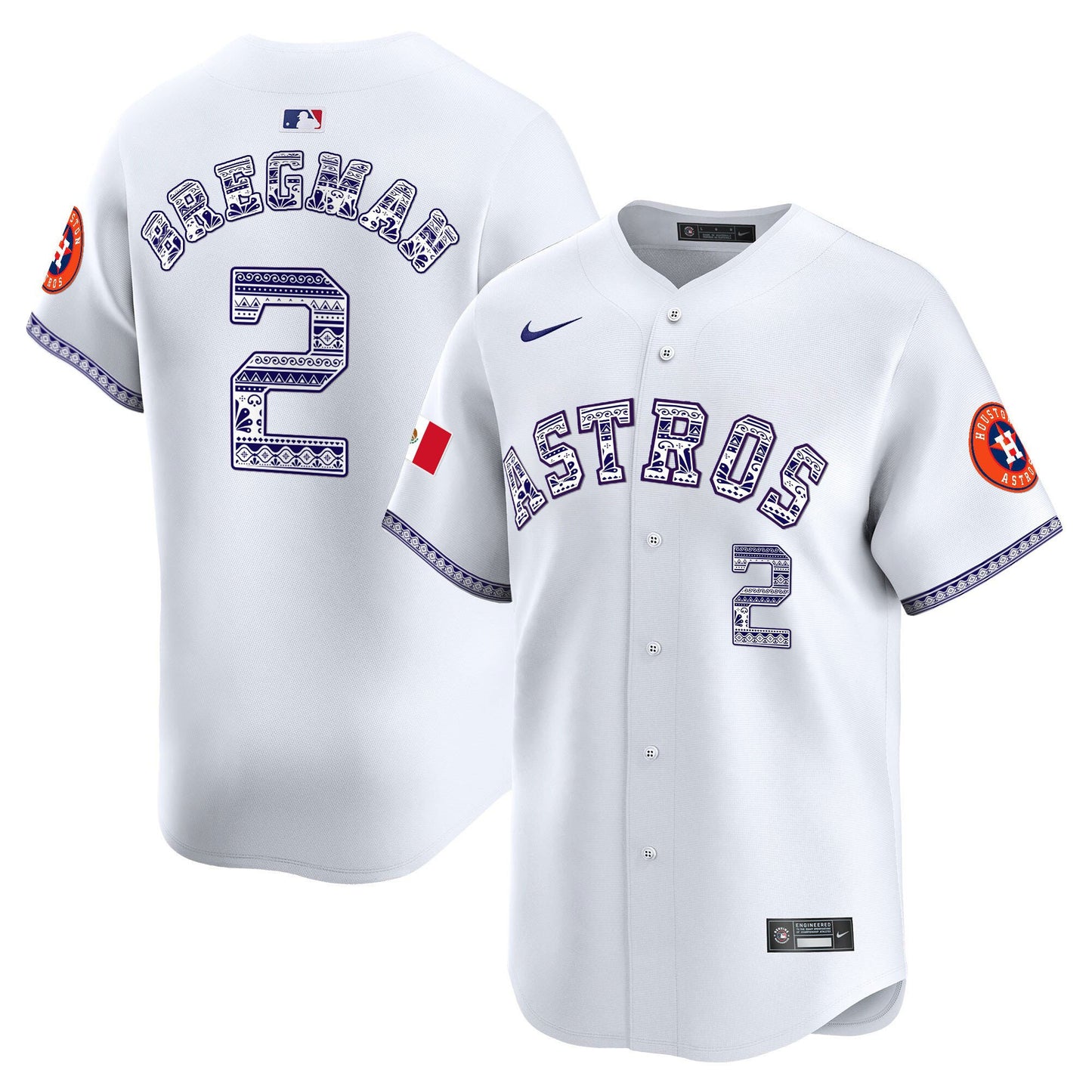 Alex Bregman 2 Houston Astros Mexico Men Jersey - White