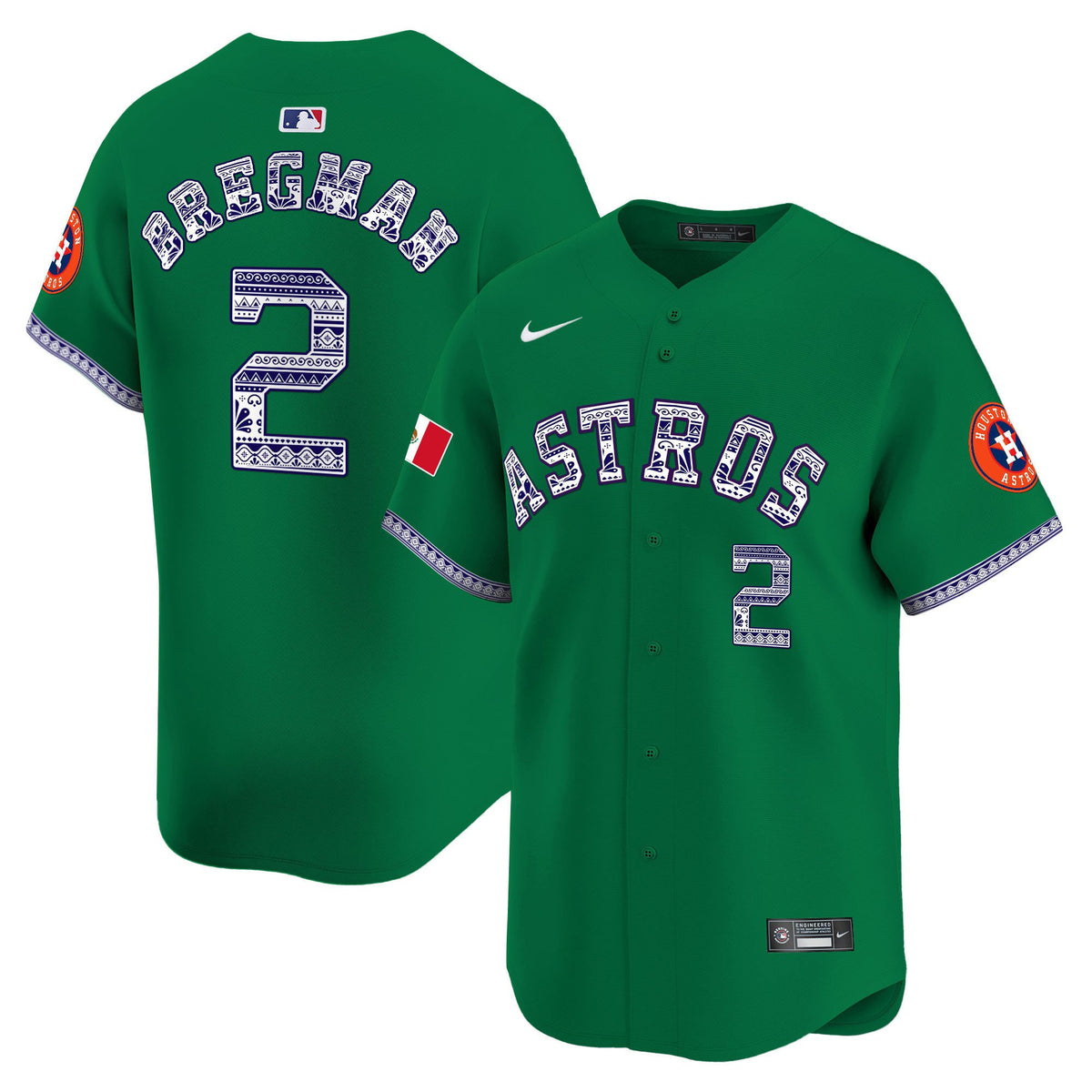 Alex Bregman 2 Houston Astros Mexico Men Jersey - Green
