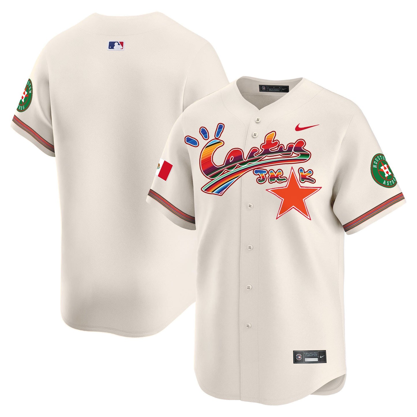 Houston Astros Mexico Cactus Jack Men Jersey - Cream