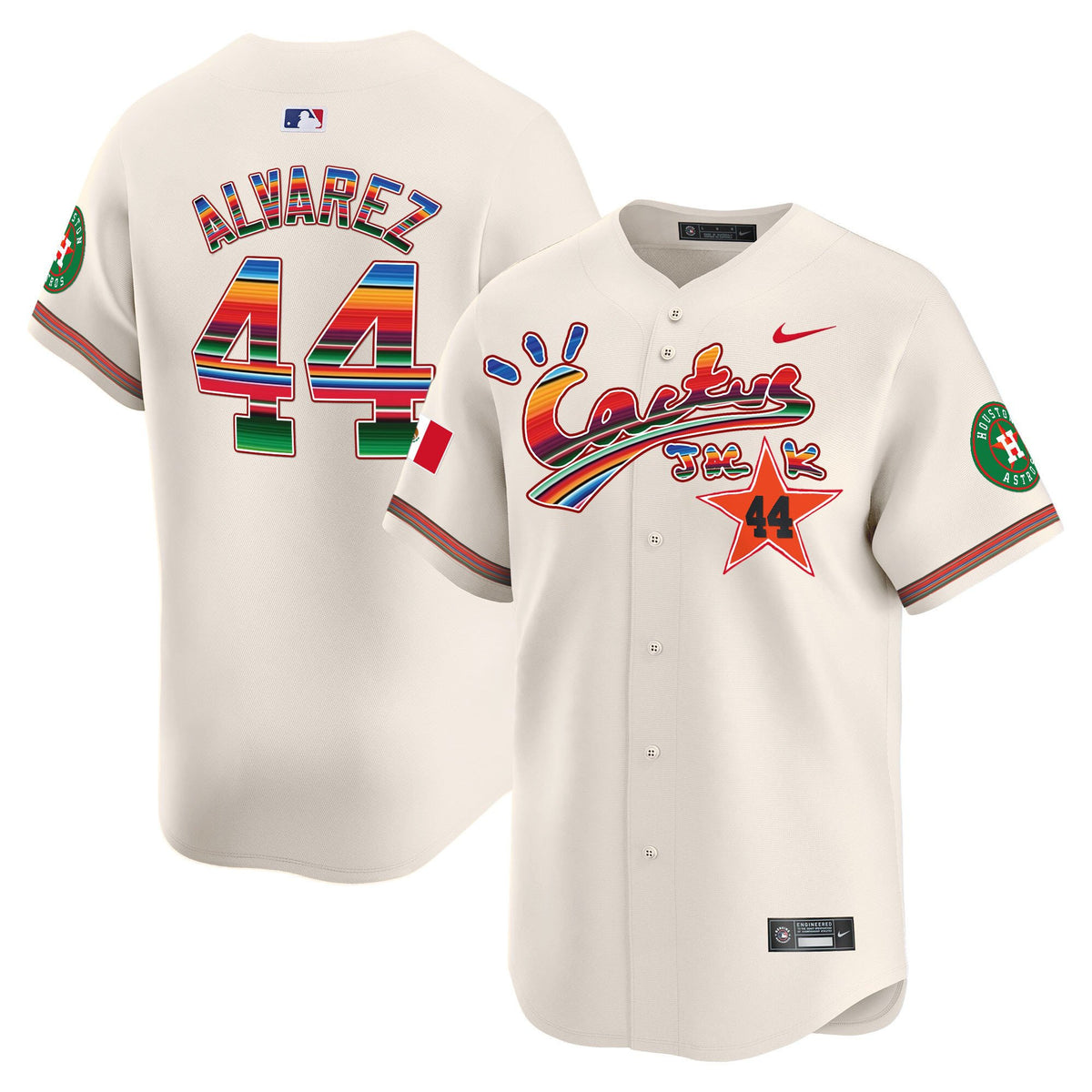 Yordan Álvarez 44 Houston Astros Mexico Cactus Jack Men Jersey - Cream
