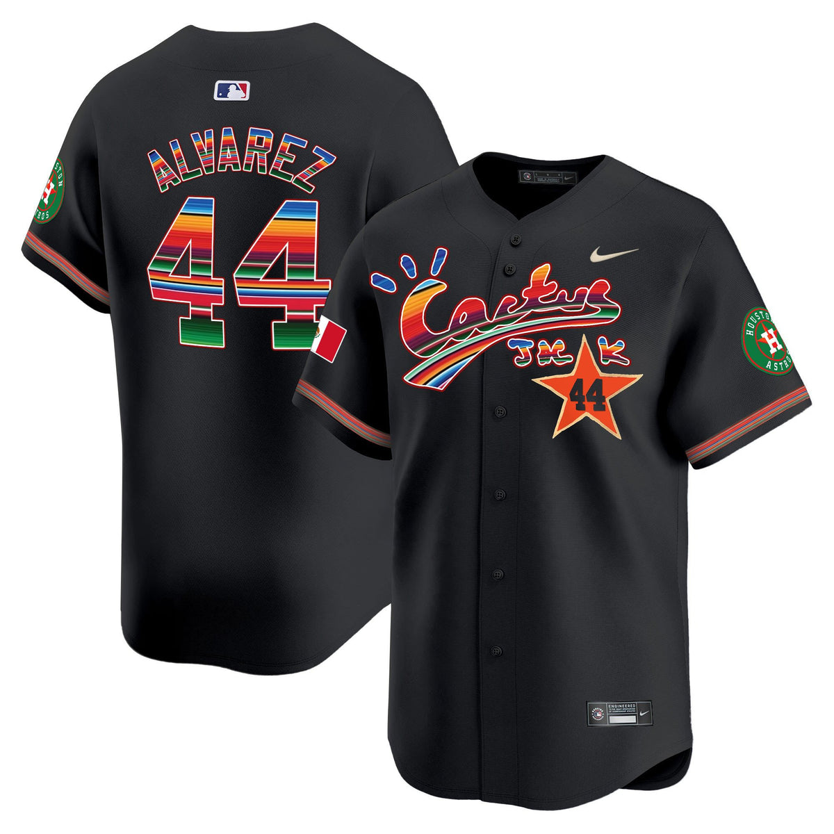 Yordan Álvarez 44 Houston Astros Mexico Cactus Jack Men Jersey - Black