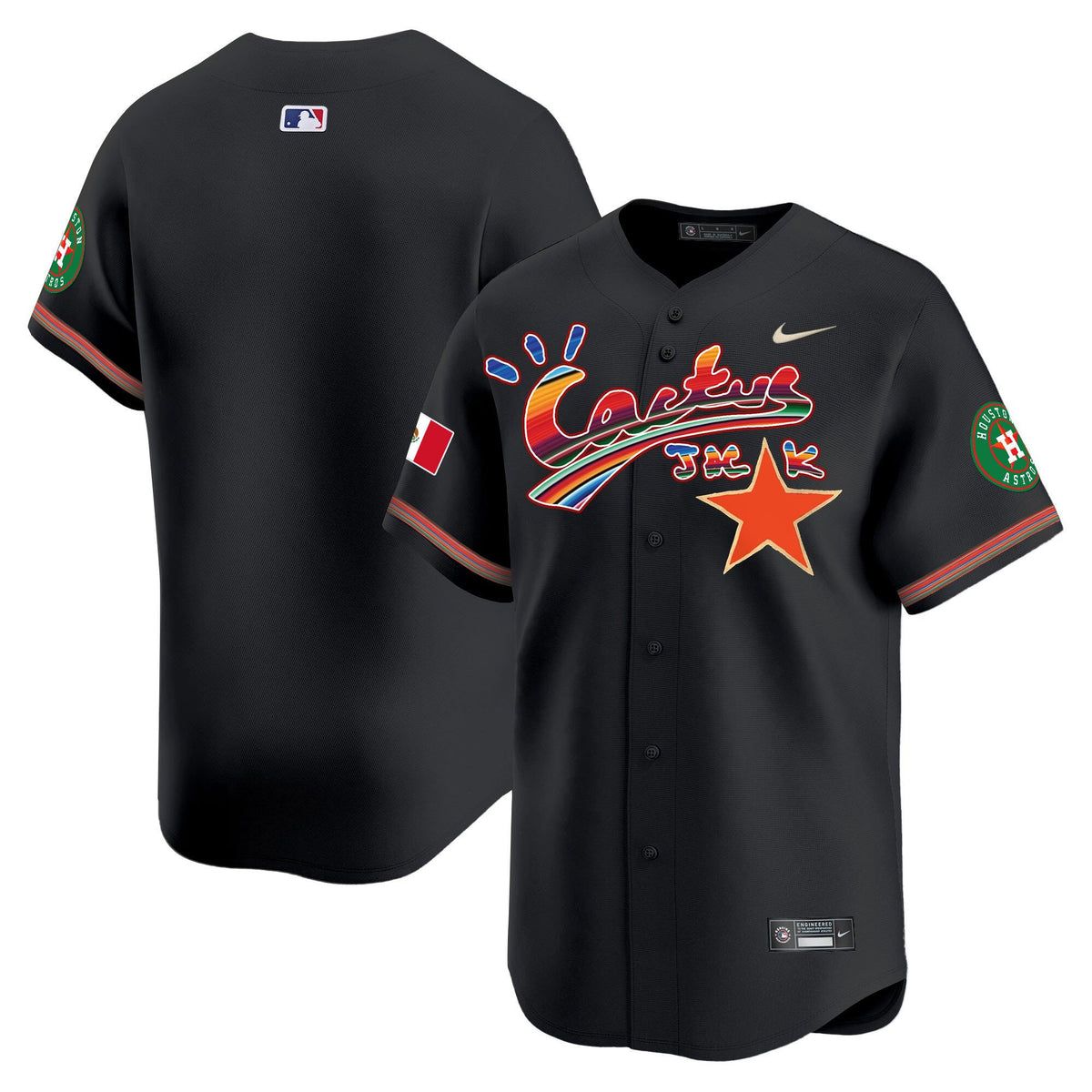 Houston Astros Mexico Cactus Jack Men Jersey - Black
