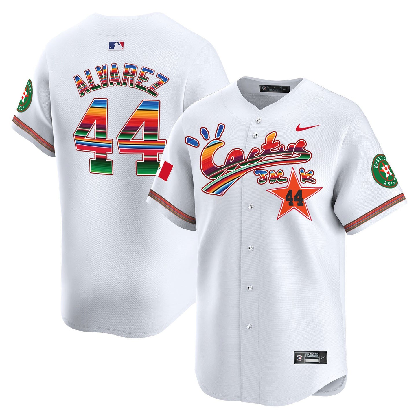 Yordan Álvarez 44 Houston Astros Mexico Cactus Jack Men Jersey - White