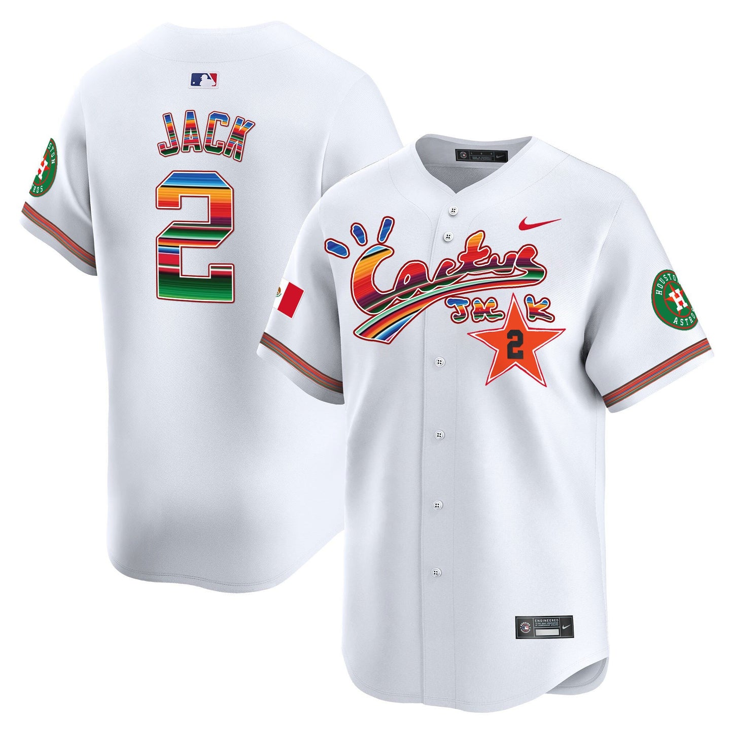 Jack 2 Houston Astros Mexico Cactus Jack Men Jersey - White