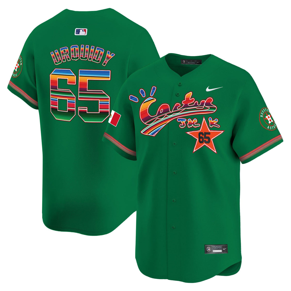 Jose Urquidy 65 Houston Astros Mexico Cactus Jack Men Jersey - Green