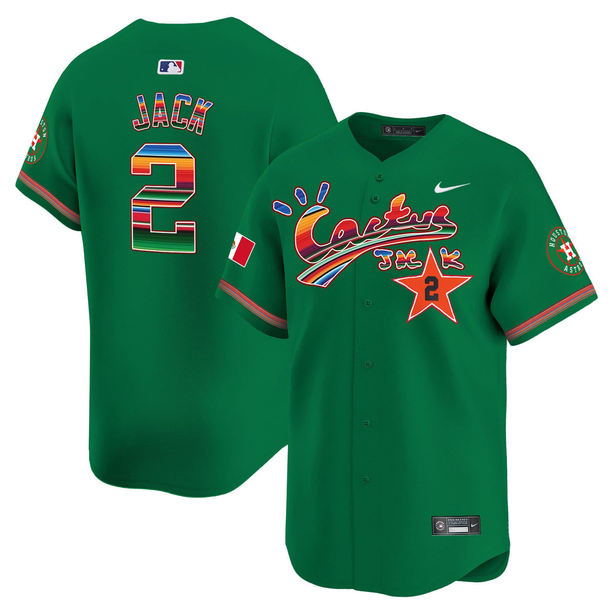 Jack 2 Houston Astros Mexico Cactus Jack Men Jersey - Green