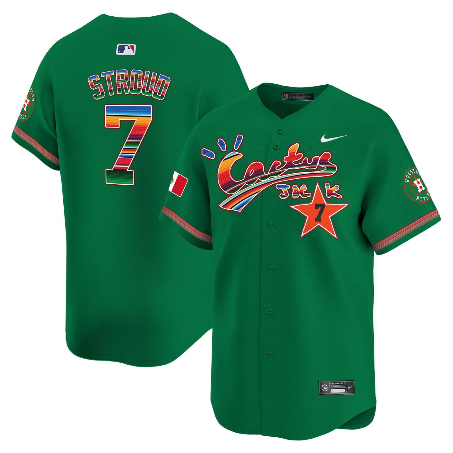CJ Stroud 7 Houston Astros Mexico Cactus Jack Men Jersey - Green
