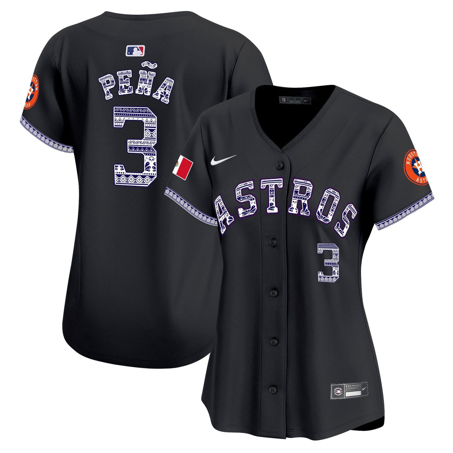 Jeremy Pena 3 Houston Astros Mexico Women Jersey - Black